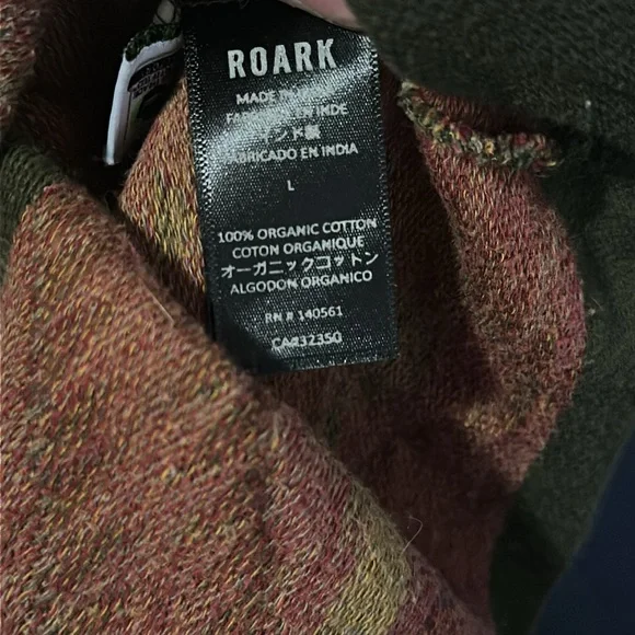 Roark 100% Organic Cotton Green Patterned Shirt with front pocket. Size L. - Picture 8 of 8